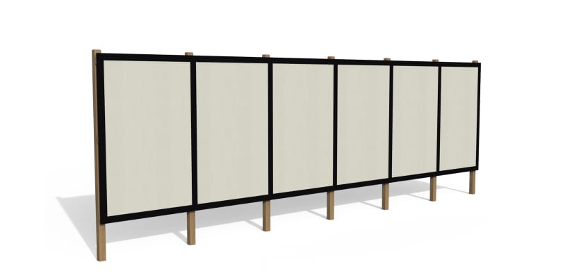 White Timber Hording Panel and Black Infills 