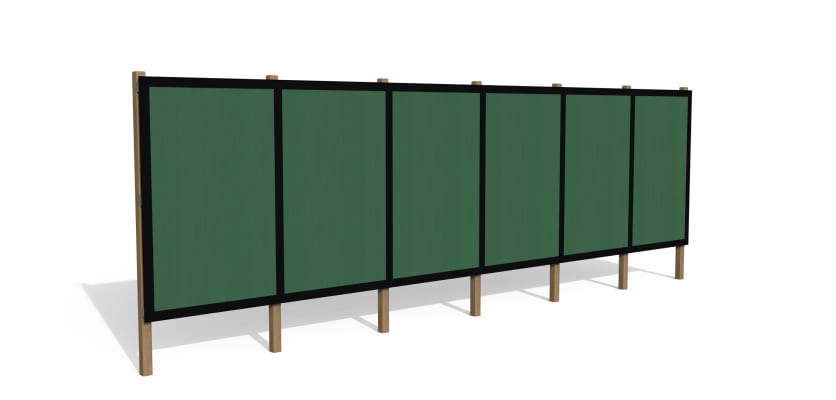 Green Timber Hording Panel and Black Infills 