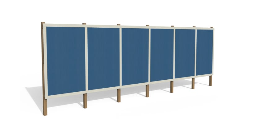 Blue Timber Hording Panel and White Infills 