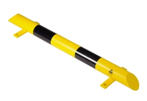 Black & Yellow Low Level Protection Rail Galvanised Bolt Down
