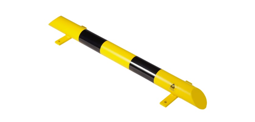Black & Yellow Low Level Protection Rail Galvanised Bolt Down 