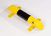 500mm Black & Yellow Low Level Protection Rail Galvanised Bolt Down