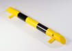 Black & Yellow Low Level Protection Rail Galvanised Bolt Down 2000mm