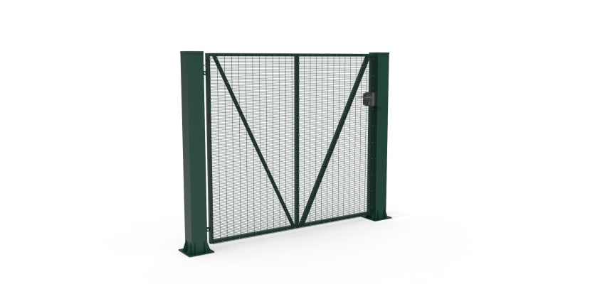 Green FFL 80S Manual Single Leaf 358 Prison Mesh Swing Gate