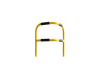 Black and yellow hooped corner barrier