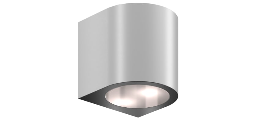 Silver 75mm Locinox Arco Architectural Wall Lighting