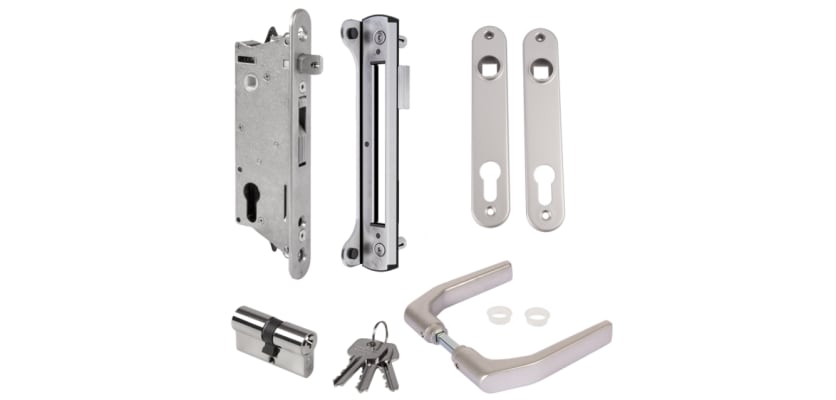 Silver Locinox Sixtyset Complete Insert Lock Set