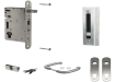 Silver Locinox H-Wood Set Complete Wooden Gate Insert Lock Set