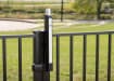 Locinox Fortima-QF Child Safe Magnetic Latch installed on gate installed outdoors