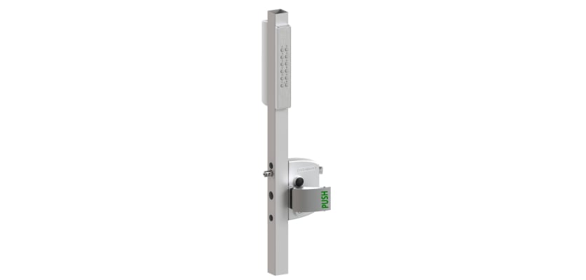 Grey Locinox keypad and lock