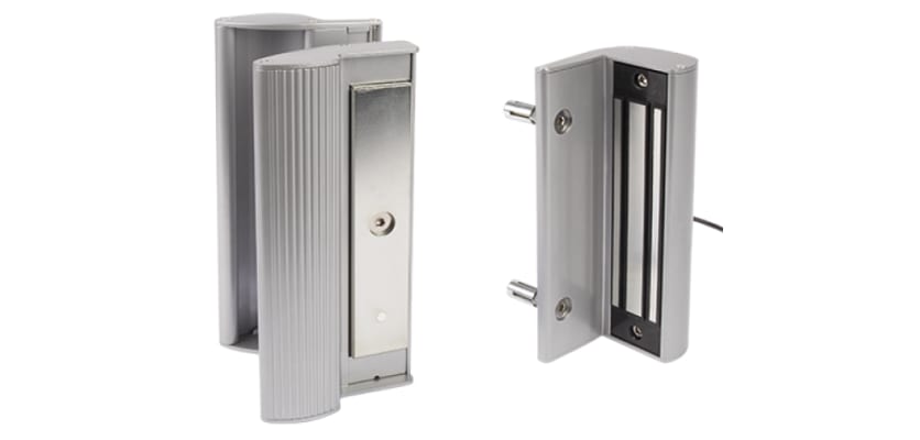 Silver Locinox MAG3000 Surface Mounted Magnetic Lock With Integrated Handles
