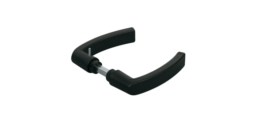 Locinox 3006P Black Polyamide Rounded Rectangular Handle Pair