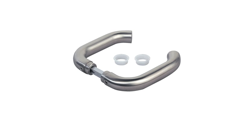 A Locinox 3006I-H Stainless Steel Cylindrical Handle Pair