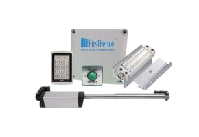 Semi-Automatic Pedestrian Gate Kit - Keypad Entry / Press To Exit - Standalone System