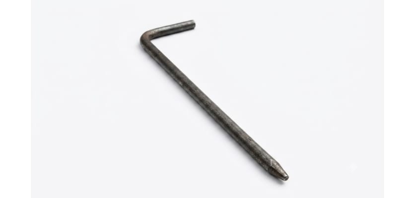 Stabilising pin with white background