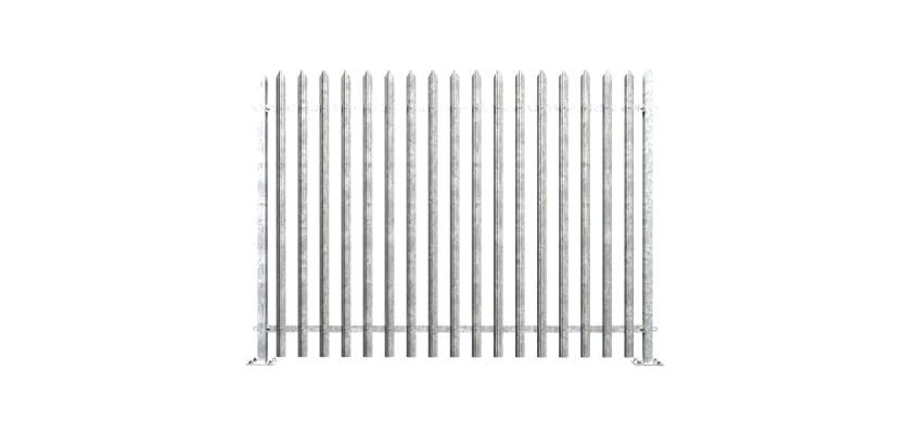 PaliGuard 2.4m high fencing, with D shaped profile, single point, and bolt down posts