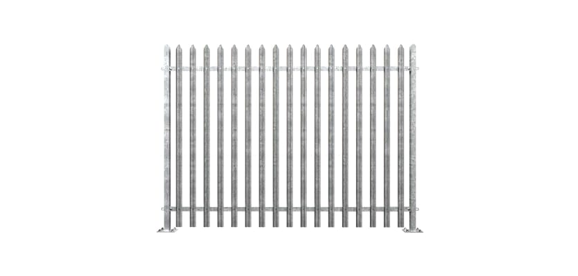 PaliGuard 2.4m high fencing, with W shaped profile, single point, and bolt down posts