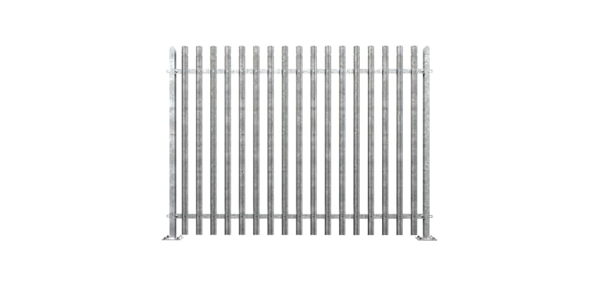 PaliGuard 3.0m high fencing, with W shaped profile, round and notched, and bolt down posts