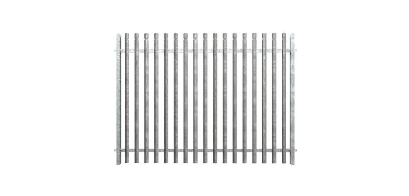 PaliGuard 3.0m high fencing, with D shaped profile, round and notched, and dig in posts