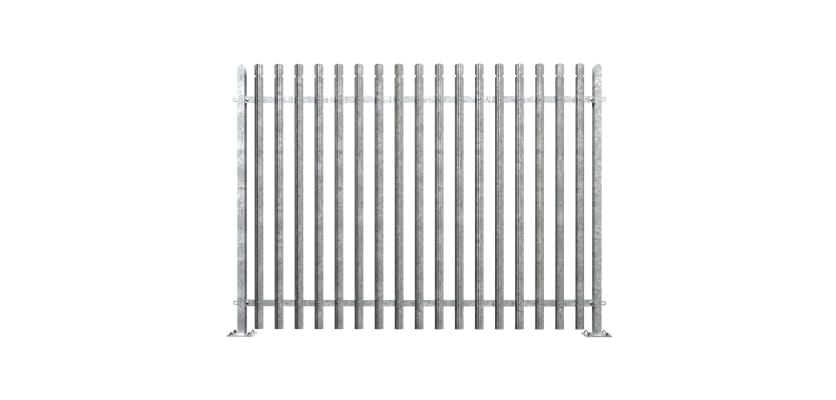 PaliGuard 3.0m high fencing, with D shaped profile, round and notched, and bolt down posts