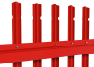 Red PaliGuard® pale with round and notched head