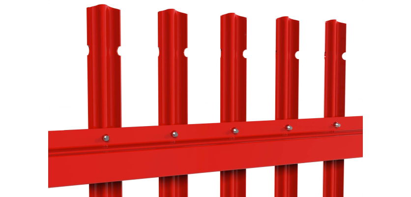 Red PaliGuard® pale with round and notched head