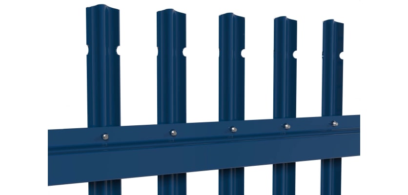 Blue PaliGuard® pale with round and notched head