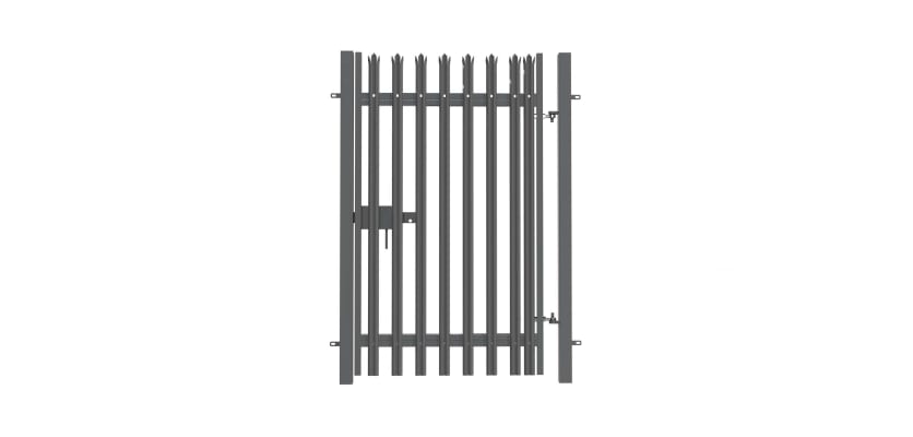 Grey PaliGuard® 2.1m x 4.5m Wide Palisade Single Leaf Gate Kit