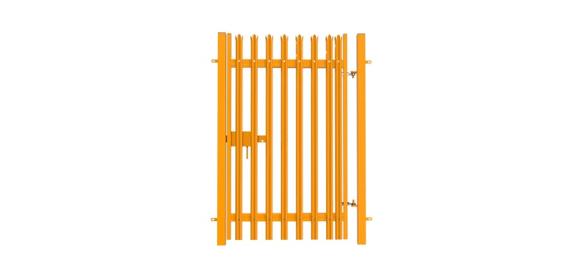 Yellow PaliGuard® 2.1m x 4.5m Wide Palisade Single Leaf Gate Kit
