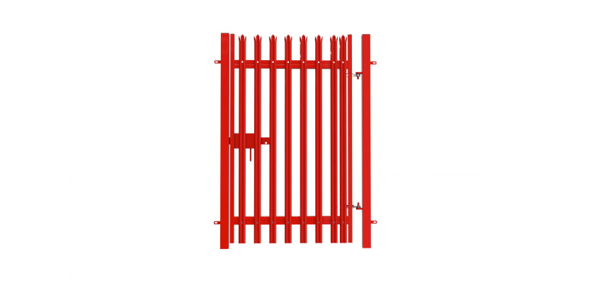 Red PaliGuard® 2.1m x 4.5m Wide Palisade Single Leaf Gate Kit
