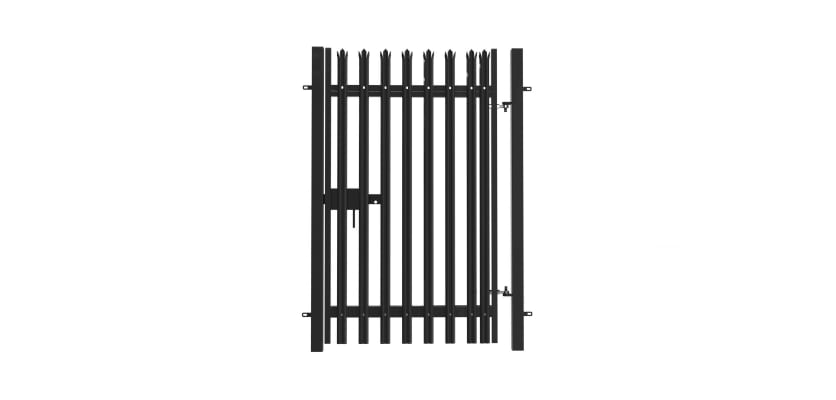Black PaliGuard® 2.1m x 4.5m Wide Palisade Single Leaf Gate Kit