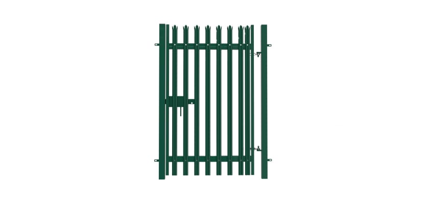 Green PaliGuard® 2.1m x 4.5m Wide Palisade Single Leaf Gate Kit