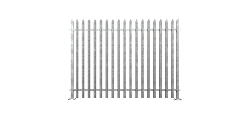 1.8m High PaliGuard Palisade Fencing with Single Point D Profile Pales  - Bolt Down Posts