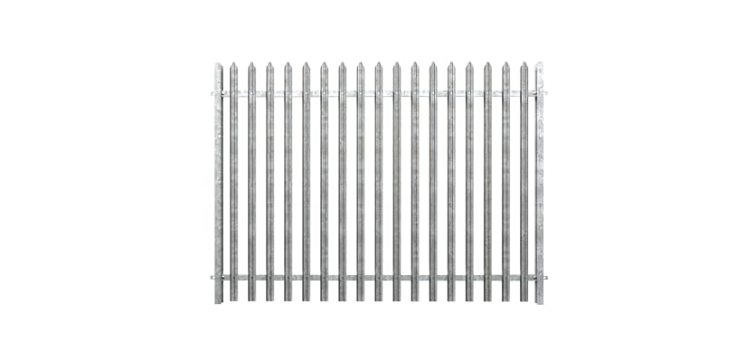 1.8m High PaliGuard Palisade Fencing with Single Pointed W Profile Pales  - Dig In Posts