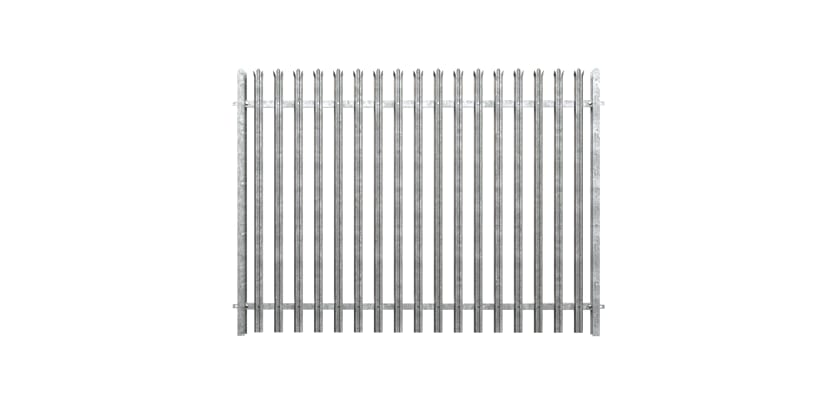 1.8m High PaliGuard Palisade Fencing with Triple Pointed W Profile Pales  - Dig In Posts