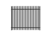 PaliGuard 2.4m Palisade Fence Panel - Round and Notched D Profile Pales - Dig In Posts - Black
