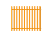 PaliGuard 2.4m Palisade Fence Panel - Round and Notched D Profile Pales - Dig In Posts - Yellow