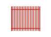 PaliGuard 2.4m Palisade Fence Panel - Round and Notched D Profile Pales - Dig In Posts - Red