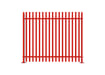 PaliGuard 2.4m Palisade Fence Panel - Round and Notched D Profile Pales - Bolt Down Posts - Red