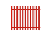 PaliGuard 3.0m High Powder Coated Palisade Fence Kit - Round and Notched W Pales - Dig In Posts - Red