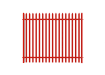 PaliGuard 3.0m High Powder Coated Palisade Fence Kit - Round and Notched W Pales - Dig In Posts - Red
