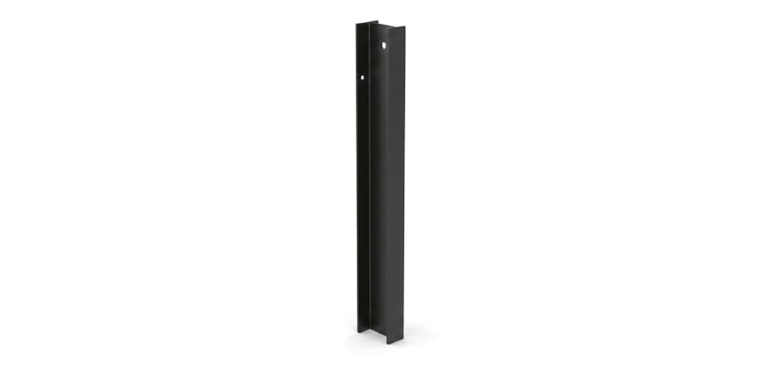 Black 1.8m high end post for PaliGuard fencing with fixings