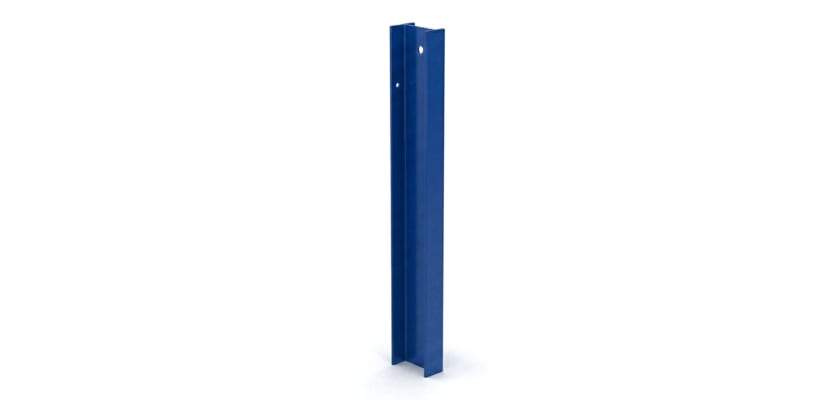 Blue 1.8m high end post for PaliGuard fencing with fixings