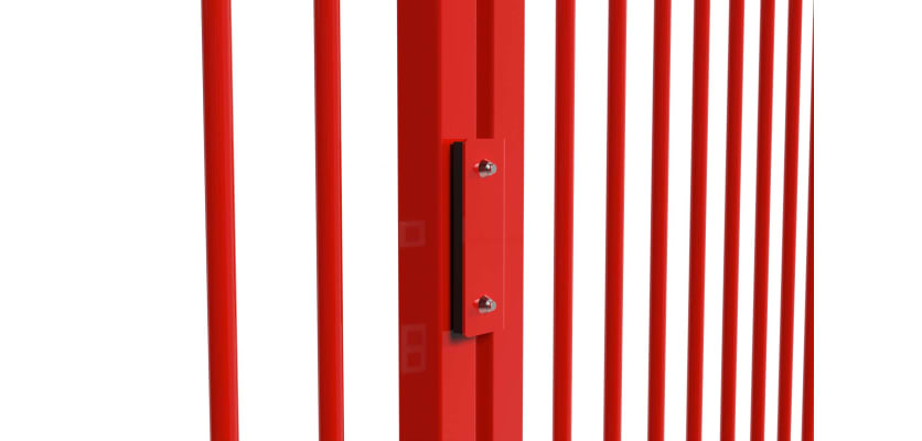 Closeup of PlaySecure gate slam plate