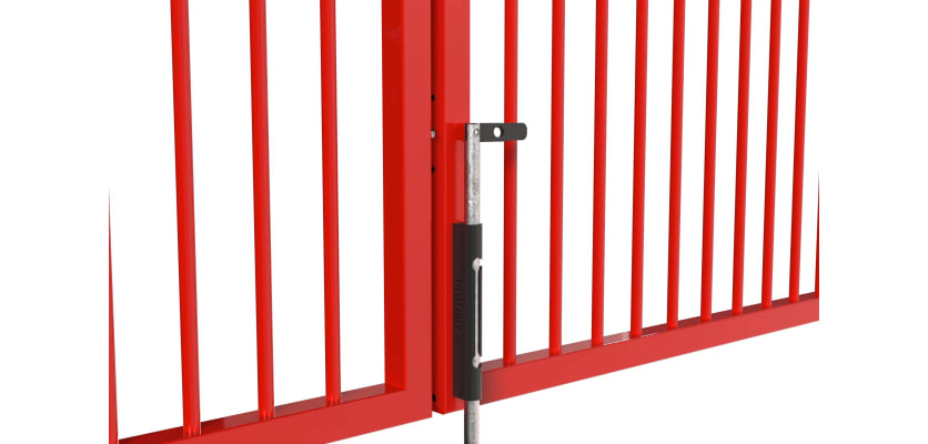 Closeup of PlaySecure gate drop bolt