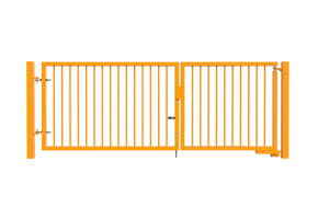 PlaySecure® 1.2m x 2.9m Wide Machine Access Double Railing Child Safe Gate Kit with Hydraulic Closer