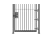 Grey 0.9m High Single Leaf FlexiRail® Vertical Bar Railing Gate Kit