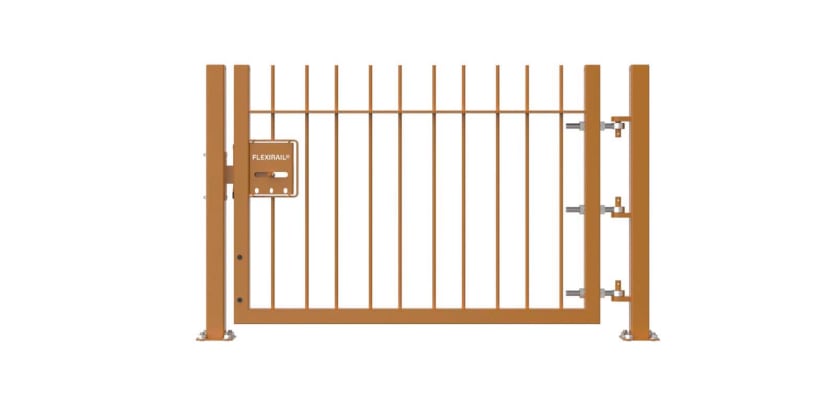 Yellow 0.9m High Single Leaf FlexiRail® Vertical Bar Railing Gate Kit