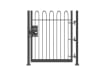Grey 0.9m High Single Leaf FlexiRail® Bow Top Railing Gate Kit