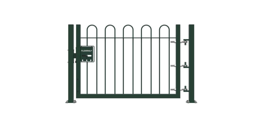 Green 0.9m High Single Leaf FlexiRail® Bow Top Railing Gate Kit